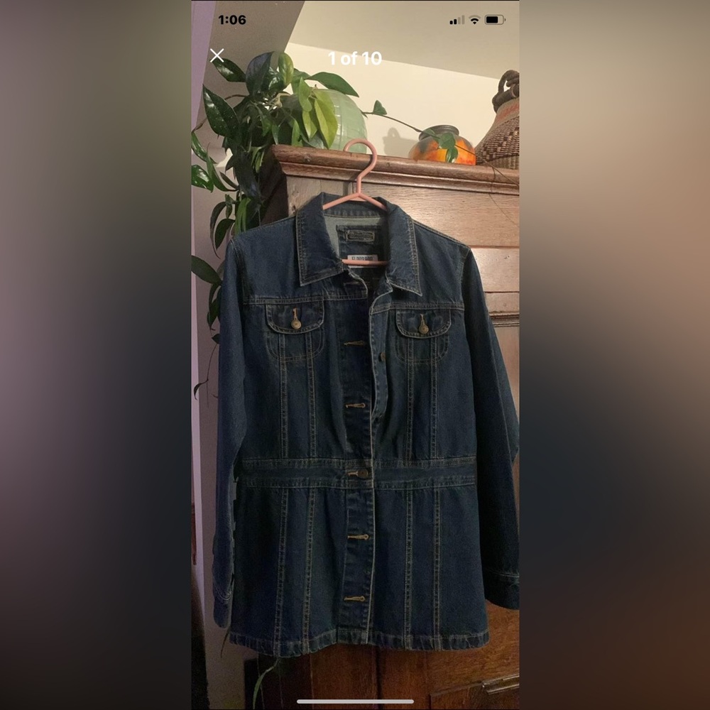 Vintage Bohemian Jean Jacket Blazer 1970s New Old Stock Size Large